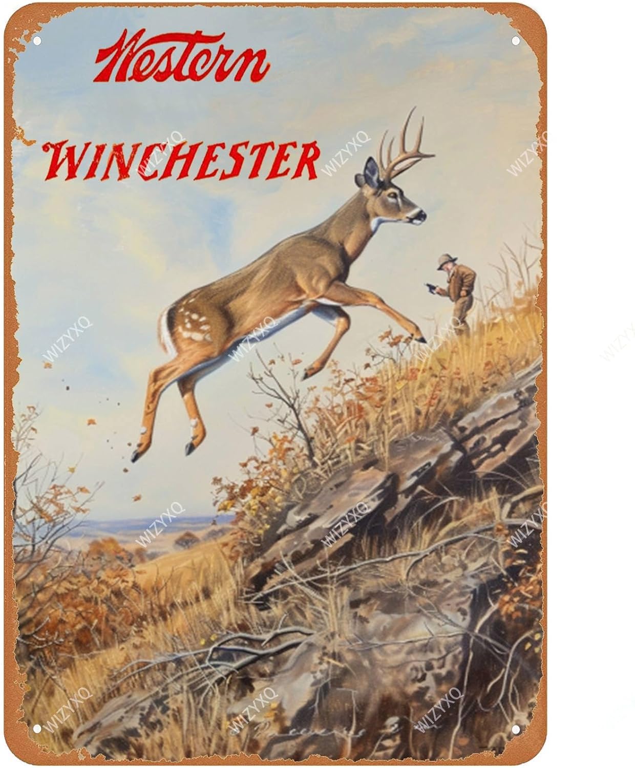 Home Office Kitchen - Western Winchester Deer Vintage Signs Retro