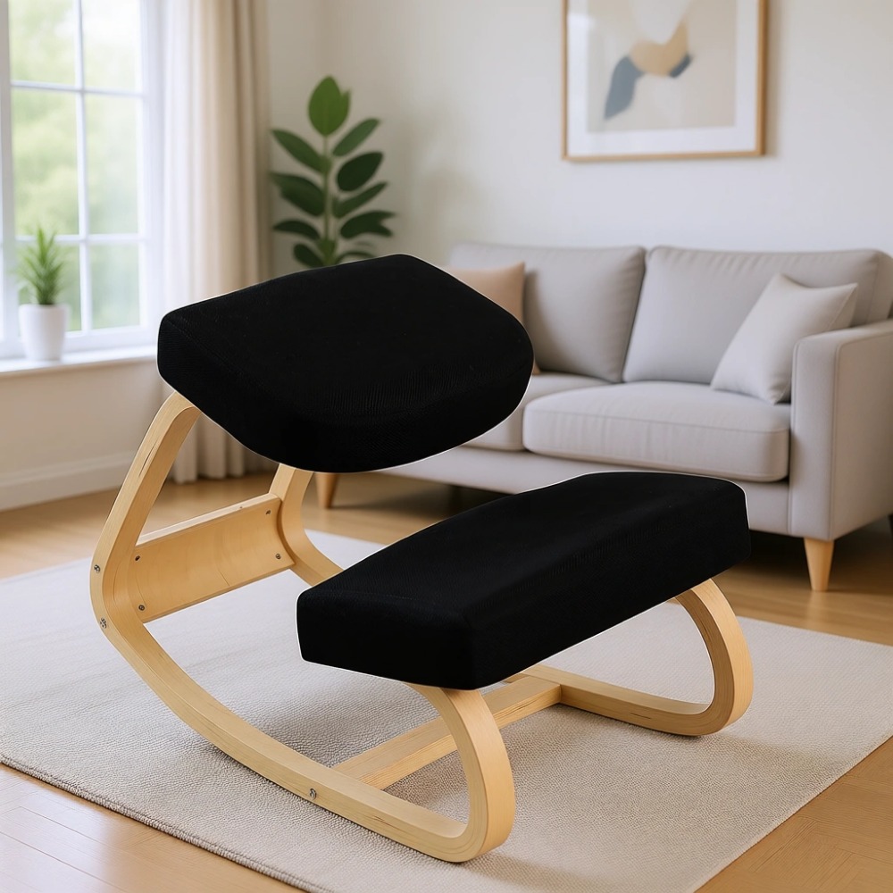 Home Office Ergonomics - Ergonomic Wooden Rocking Chair with Cushions
