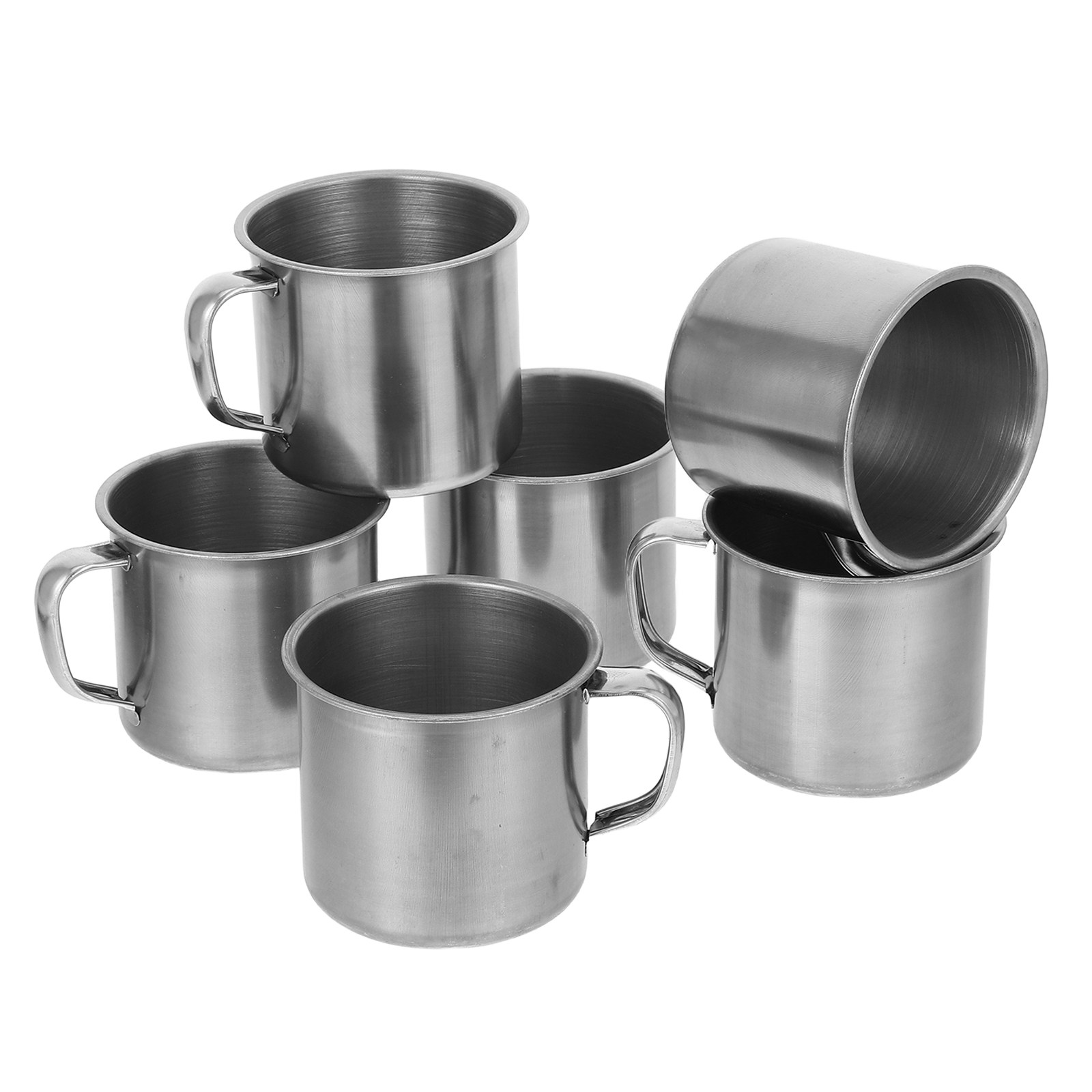 Home Office Kitchen - 6pcs Stainless Steel Kids Water Cup