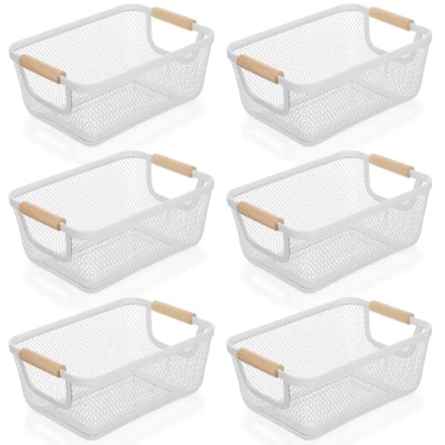 Home Office Kitchen - 6 Pcs Metal Wire Basket with