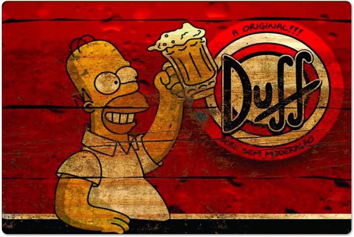 Home Office Kitchen - Retro Metal Poster Homer Duff Beer