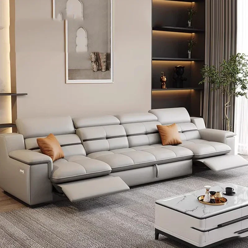 Home Office With Sofa - Postmodern Brown Living Room Sofas Back