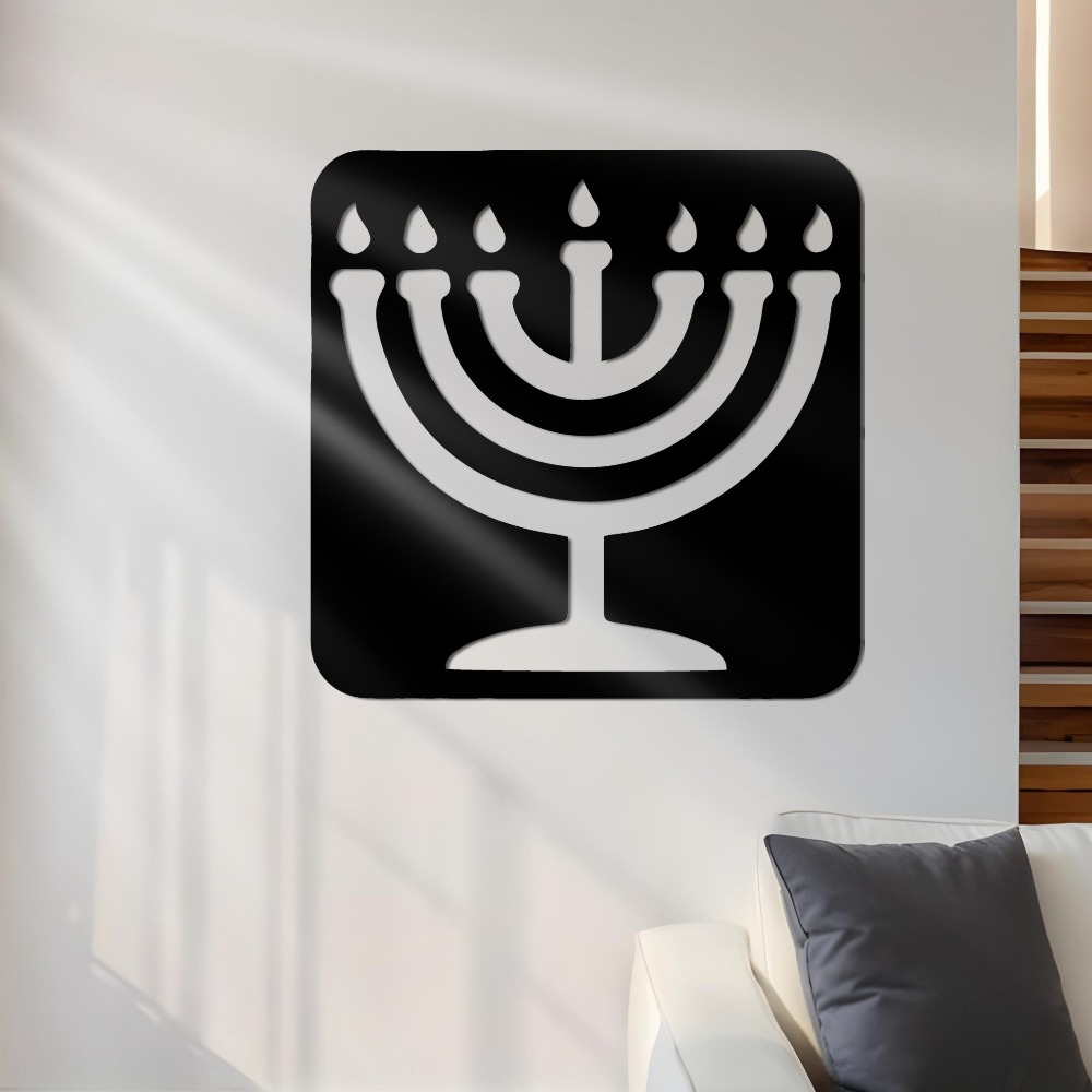 Home Office Art - CIFBUY Iron Wall Art Vintage Menorah