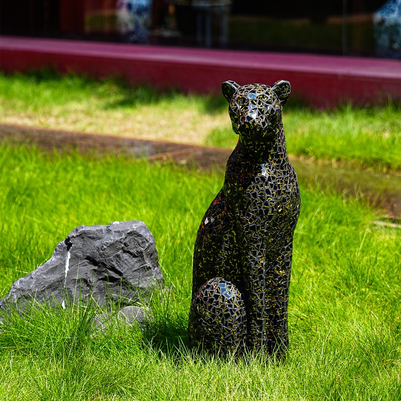 Black Gold Glass Patch Leopard - Home Office With Sofa 评论和价格