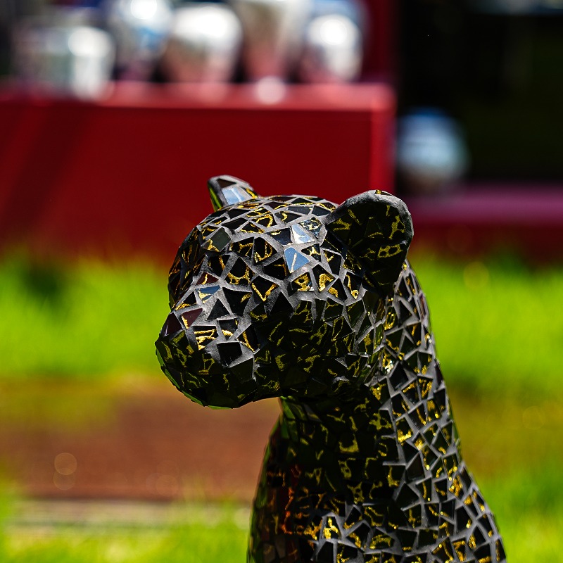 Black Gold Glass Patch Leopard - Home Office With Sofa 评论和价格