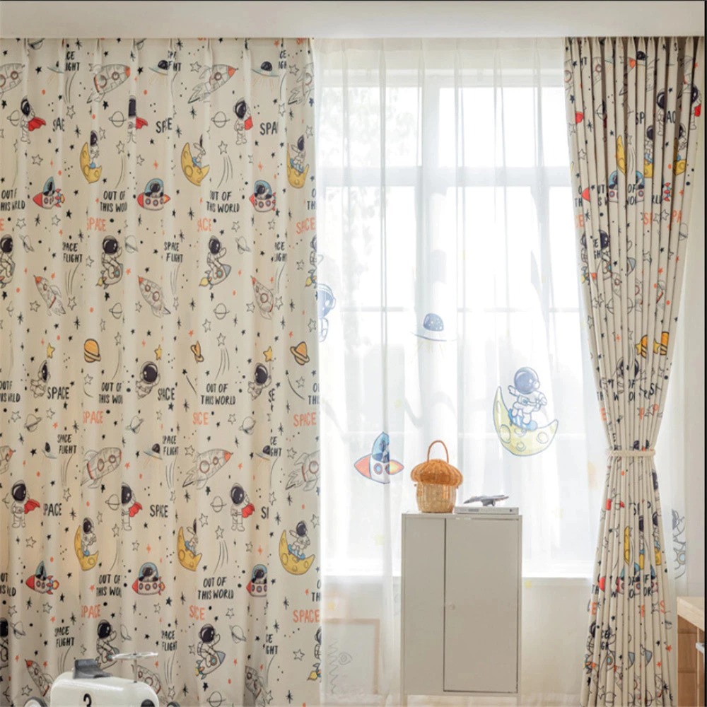Vibrant Space Themed Window Bl - Home Office Rate 2025 评论和价格