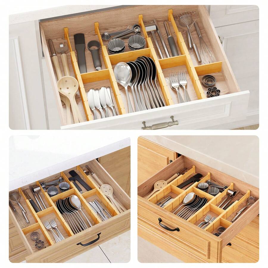 Bamboo Drawer Separators With  - Home Office Kitchen 评论和价格