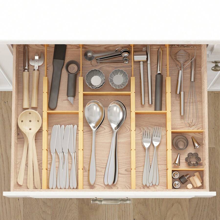 Bamboo Drawer Separators With  - Home Office Kitchen 评论和价格