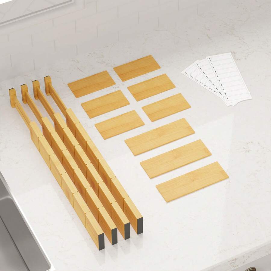 Bamboo Drawer Separators With  - Home Office Kitchen 评论和价格