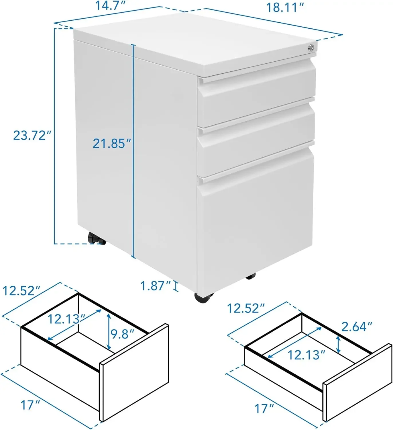 Mount It 3 Drawer File Cabinet - Drawer Pedestal Cabinet 评论和价格