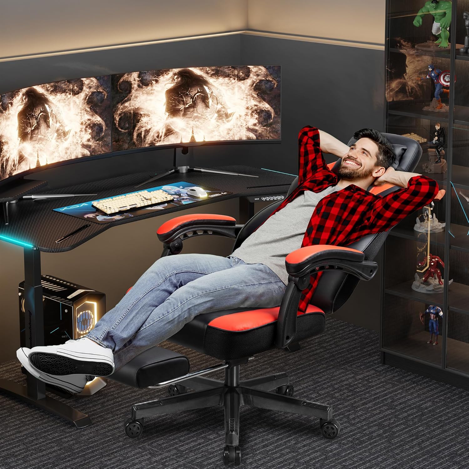 Gaming Chair with Footrest, Ma - Home Office Ergonomics 评论和价格