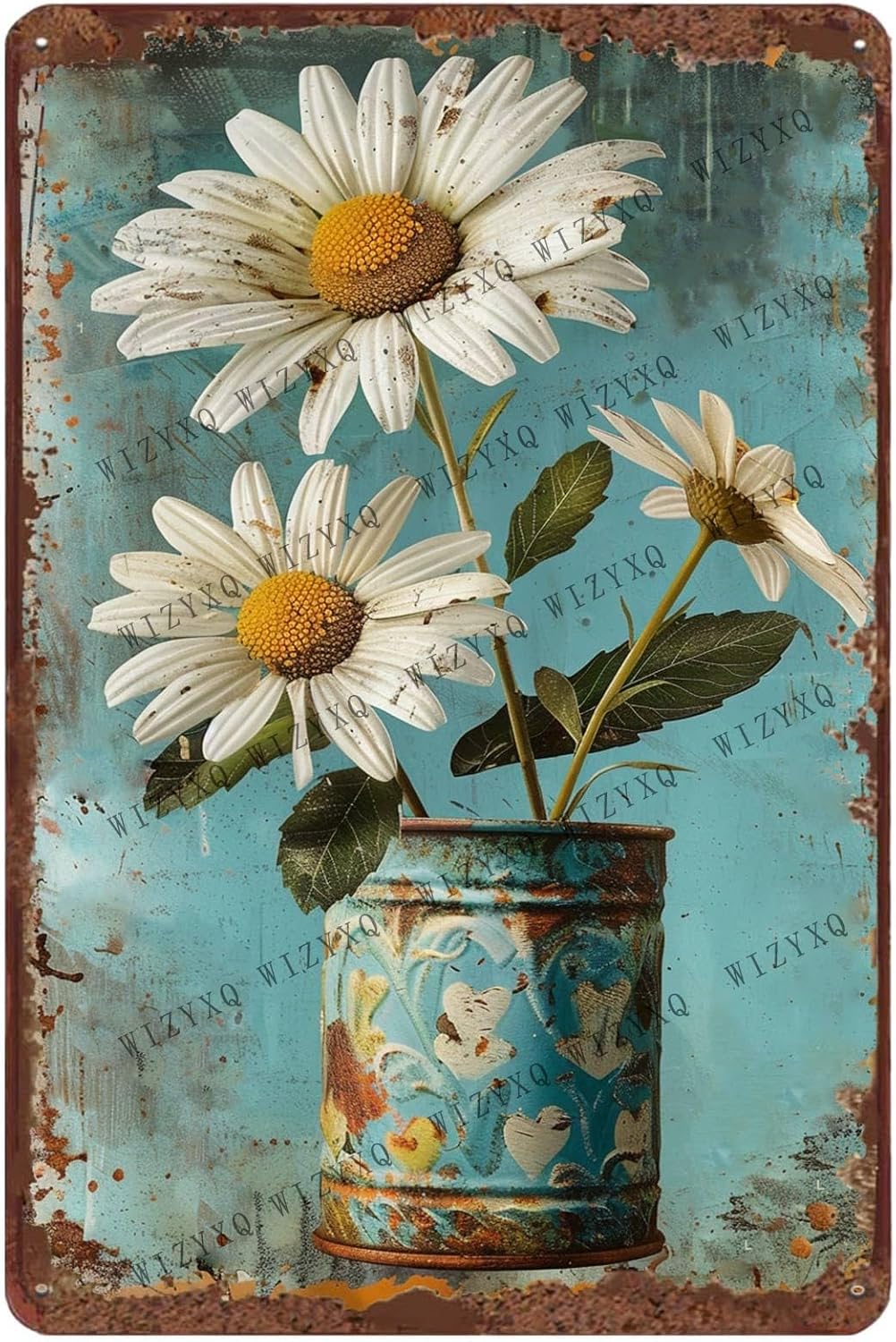 Metal Signs White Daisy Flower - Home Office Kitchen 评论和价格