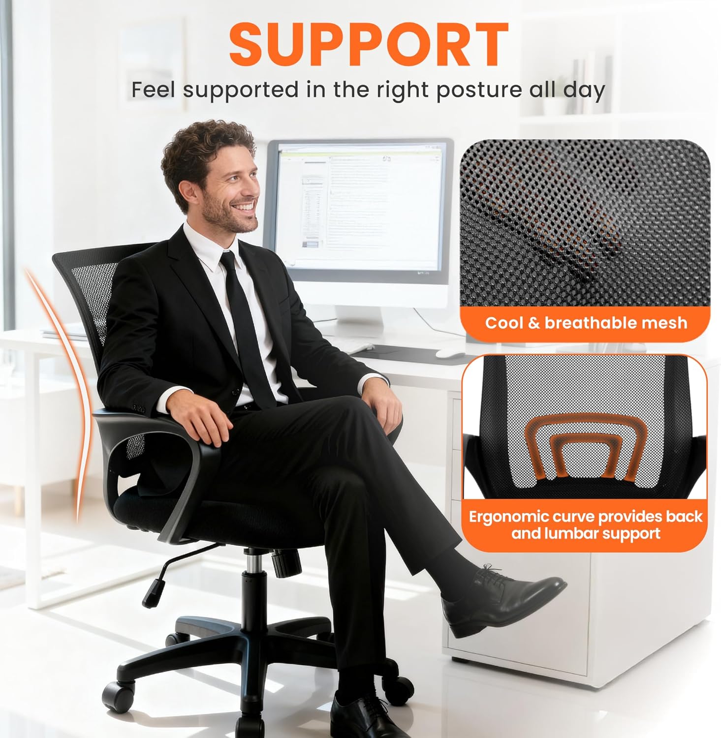 Ergonomic Mesh Office Chair wi - Home Office Ergonomics 评论和价格