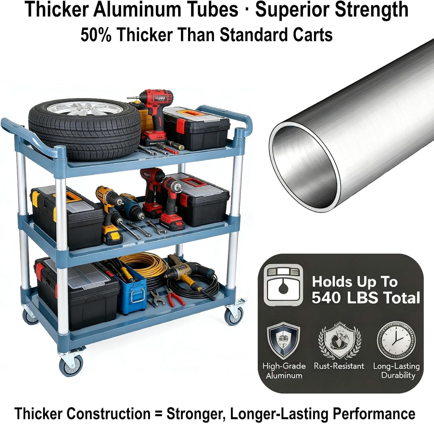 3-Tier Rolling Utility Service - Home Office Kitchen 评论和价格