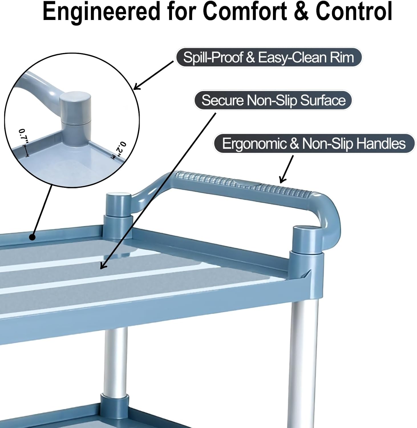 3-Tier Rolling Utility Service - Home Office Kitchen 评论和价格