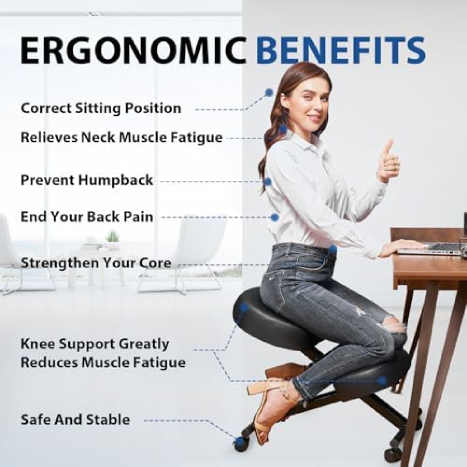 Ergonomic Kneeling Chair, Medi - Home Office Ergonomics 评论和价格