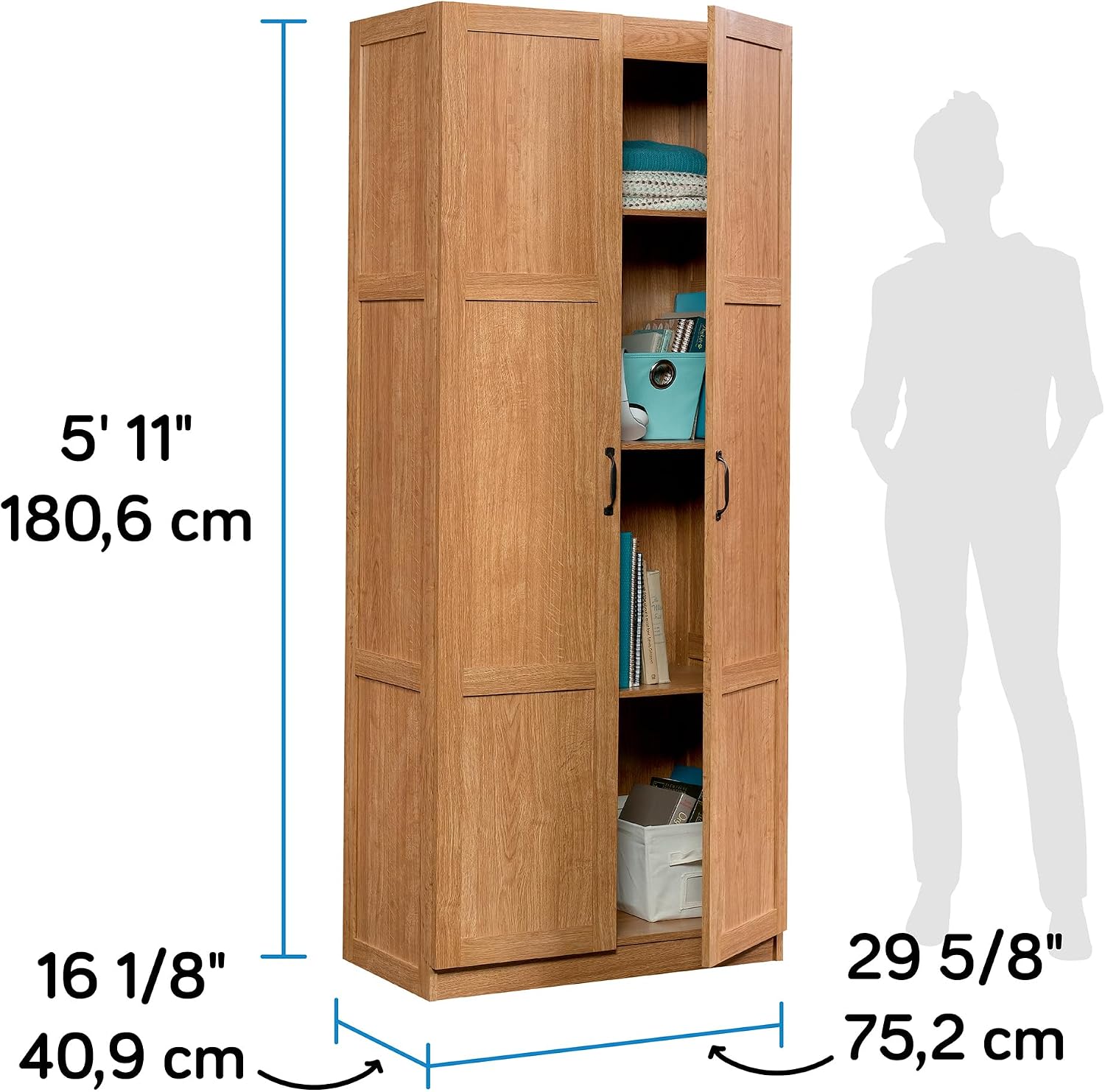 Tall Storage Cabinet, Freestan - Home Office Kitchen 评论和价格