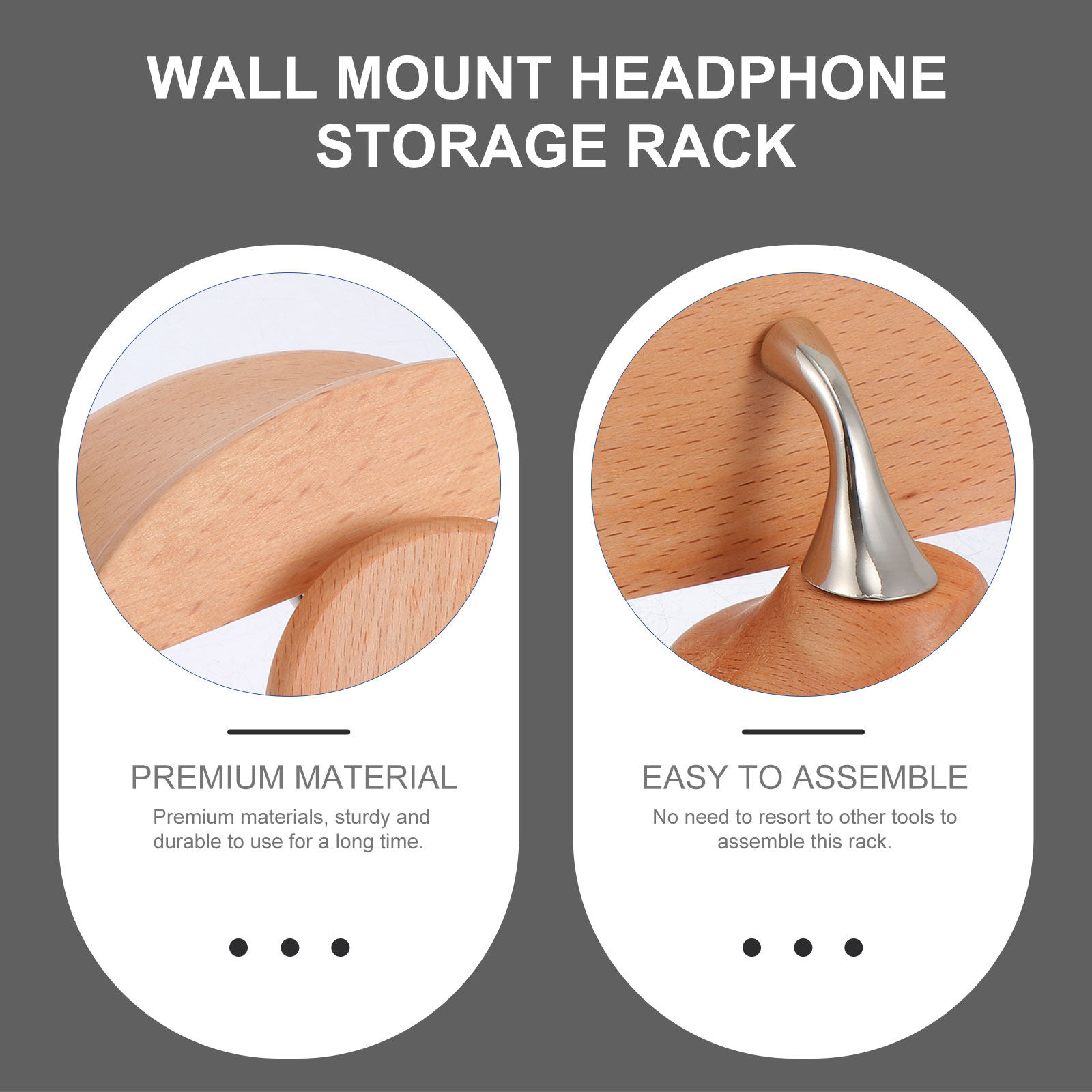 1Set Natural Wood and Metal He - Home Office Headset 评论和价格