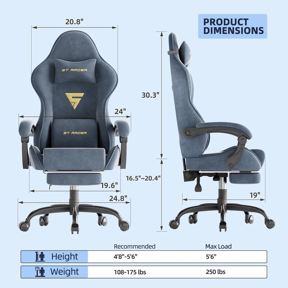 Ergonomic Gaming Chair with Fo - Home Office Ergonomics 评论和价格