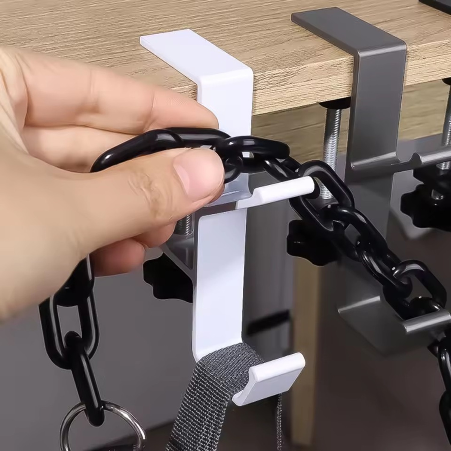 1/2pc Adjustable Desk Edge Hoo - Home Office Headset 评论和价格