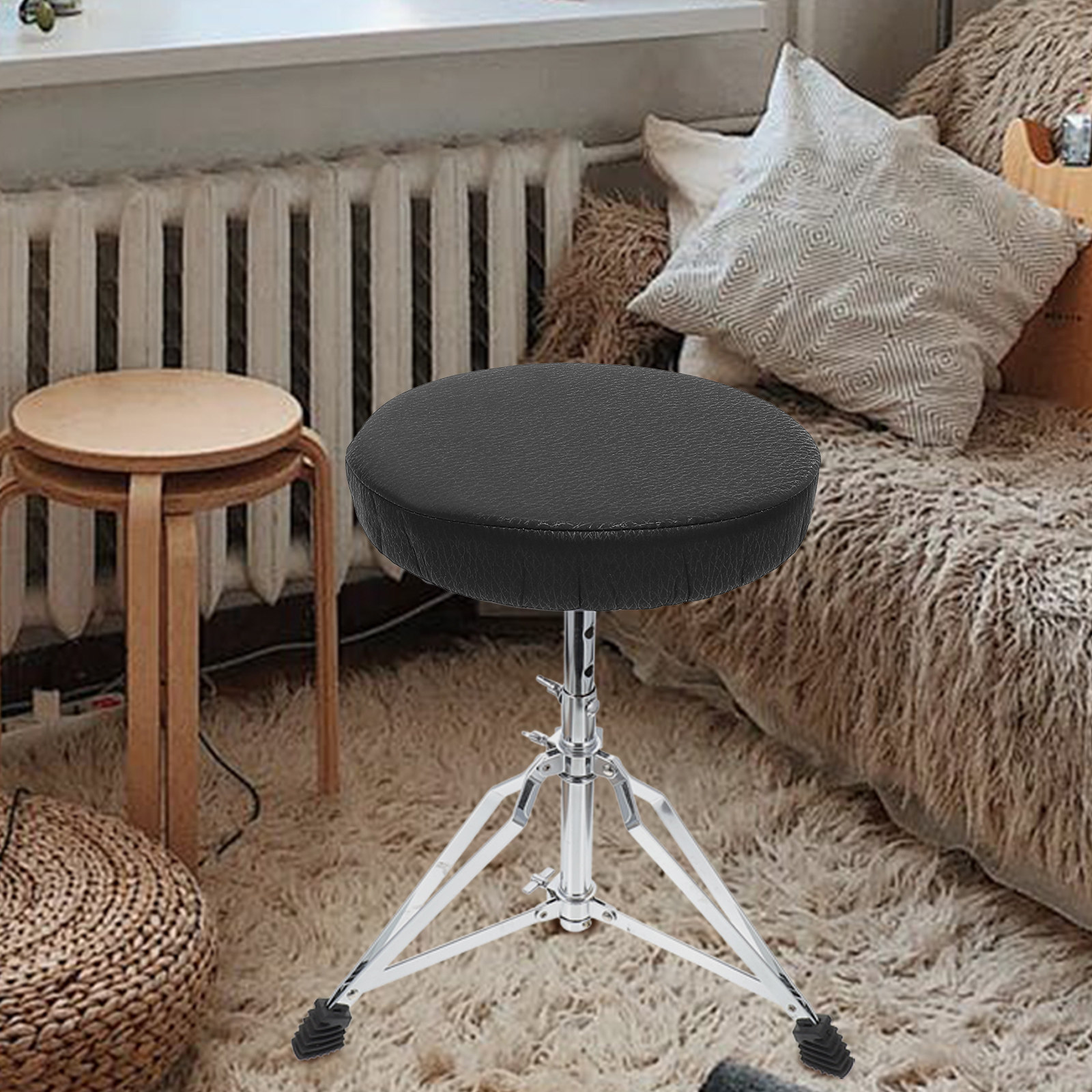 Super Round Stool Cover Black  - Home Office With Sofa 评论和价格